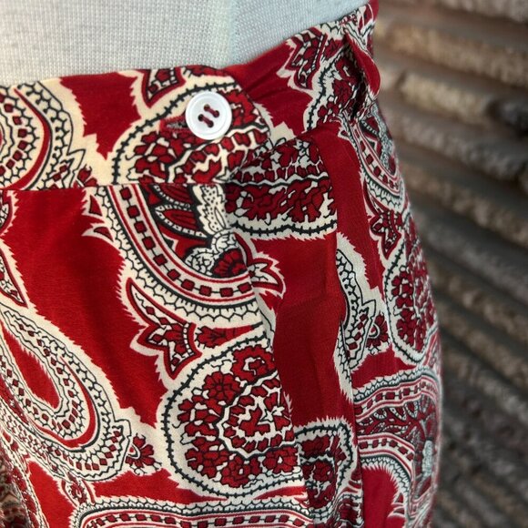 Ralph Lauren Vintage 90s Red Paisley Sweater and Skirt Outfit Size 4 - Picture 9 of 12